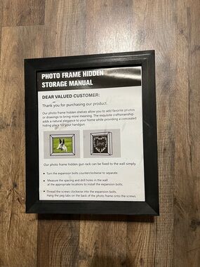 Hidden Photo Frame Storage Shelf - Black